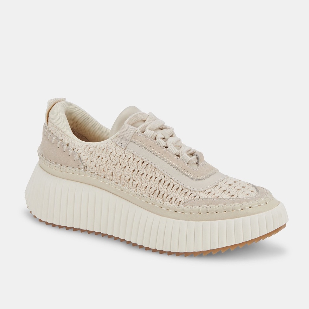 NWT Dolce Vita - DOLEN Knit / Suede Sneaker - Ivory Sandstone